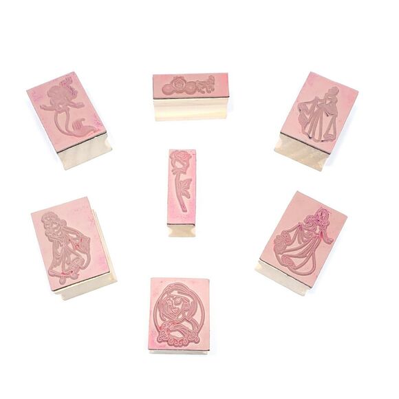Rubber Stamps Disney Princess Snow White Belle Cinderella Arial Jasmine Rose - Picture 2 of 5
